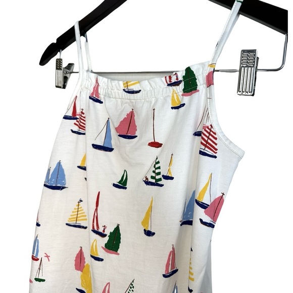 Hanna Andersson Ecru Sailboat Tank with Keyhole and Ribbon Bow, 120 6-7 - Picture 4 of 7